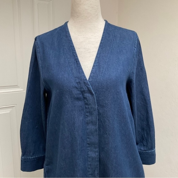COS Denim V-Neck Buttoned Down Dress Size 2 - Picture 4 of 14